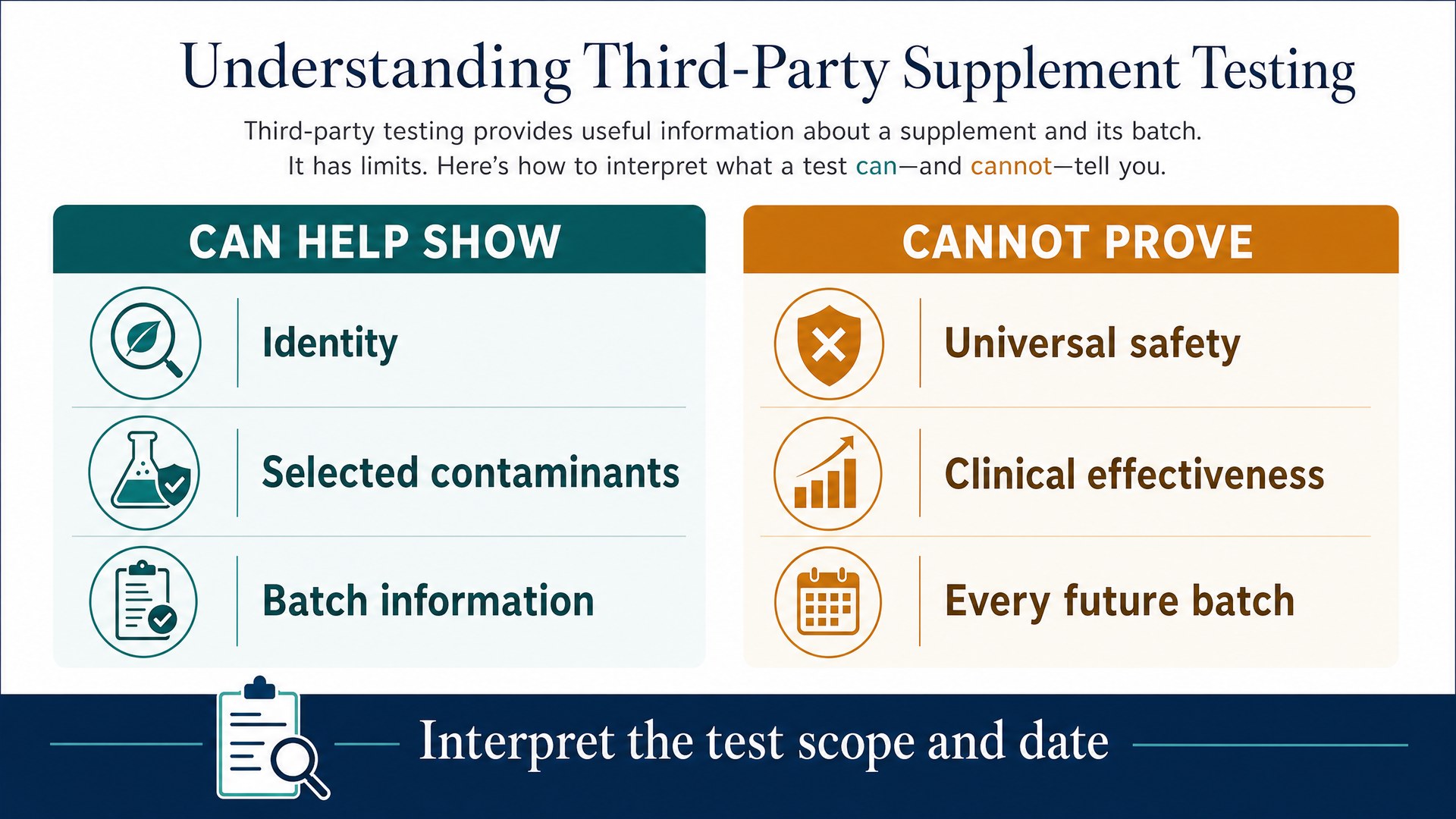 What third-party supplement testing can and cannot show