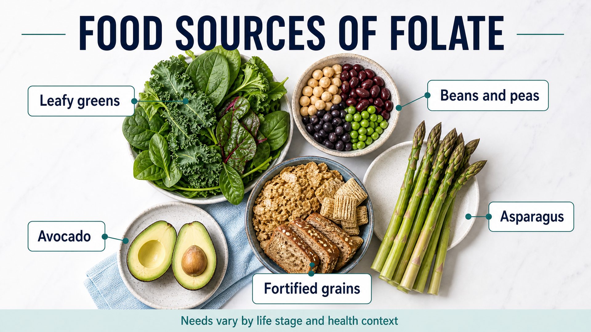 Folate-rich food sources and meal examples
