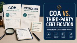 COA versus third-party certification supplement document comparison