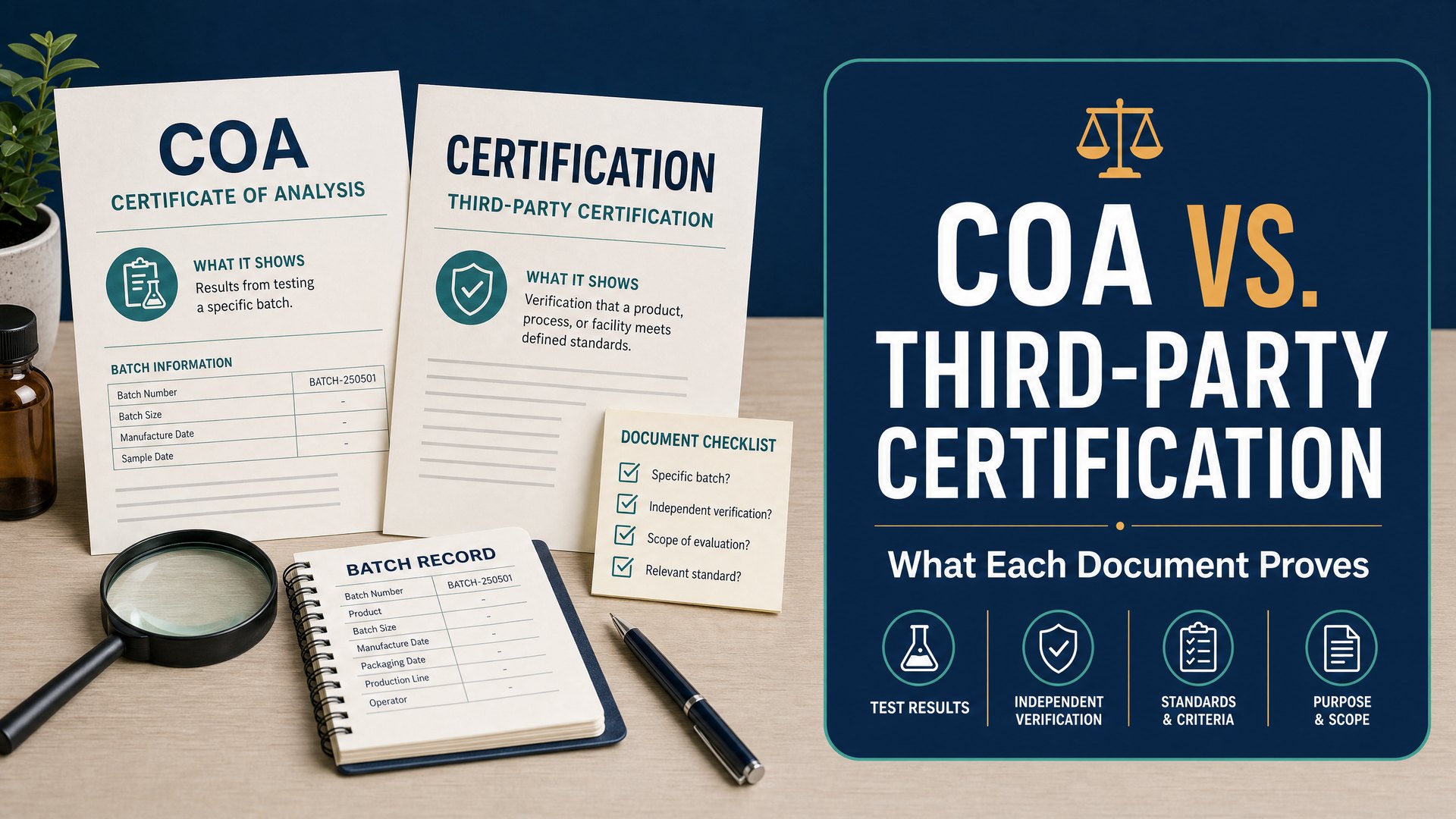 Certificate of Analysis vs. Third-Party Certification: What Each Document Proves
