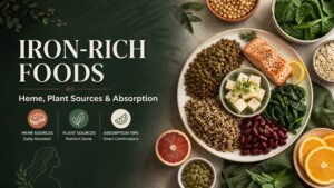 Iron-Rich Foods for Women: Heme Iron, Plant Sources, and Absorption Tips