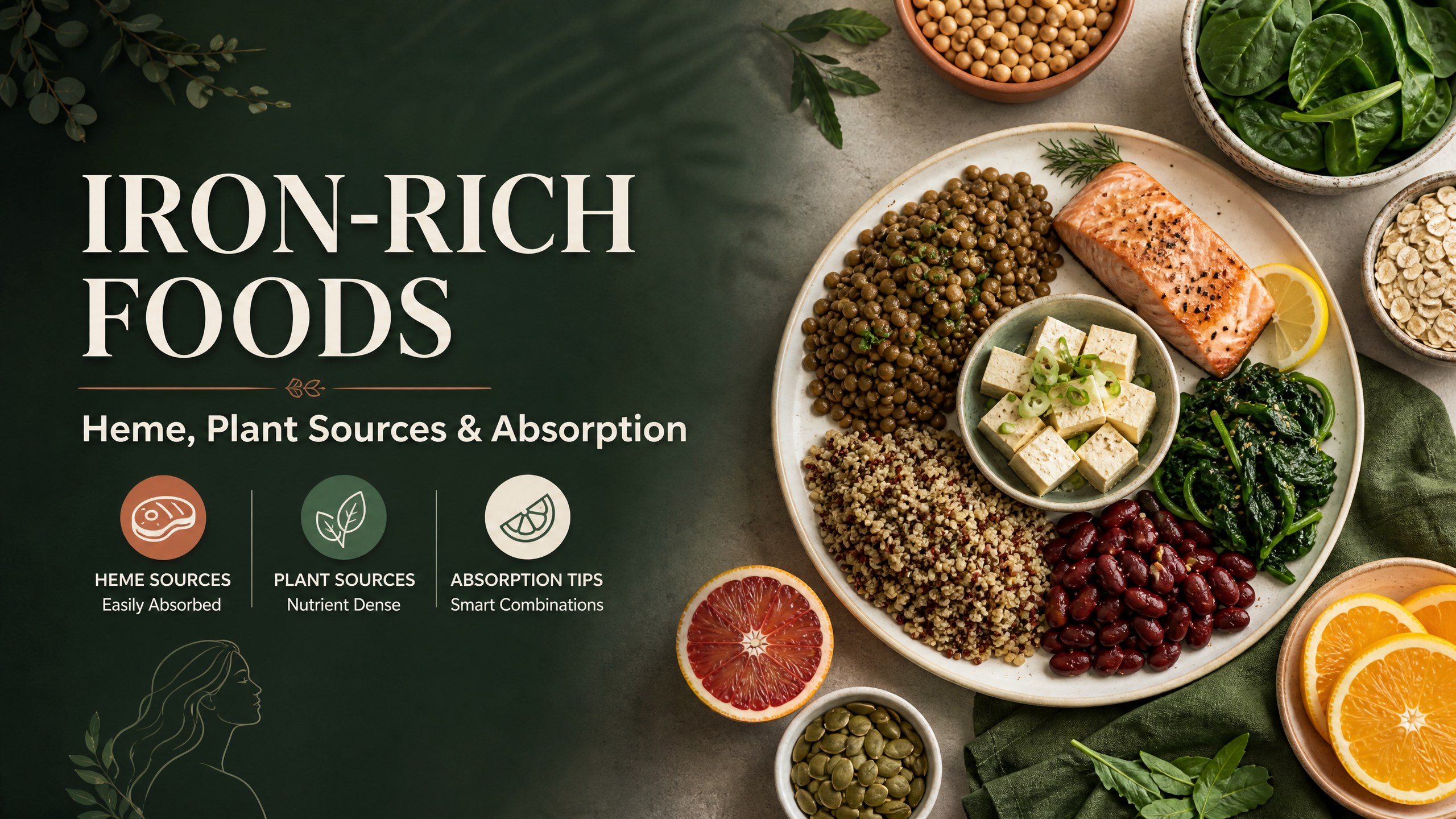 Iron-Rich Foods for Women: Heme Iron, Plant Sources, and Absorption Tips
