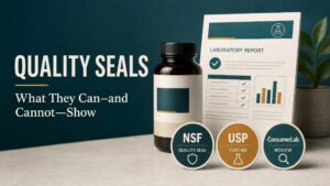 Editorial comparison of supplement quality-seal claims and what testing and review can show