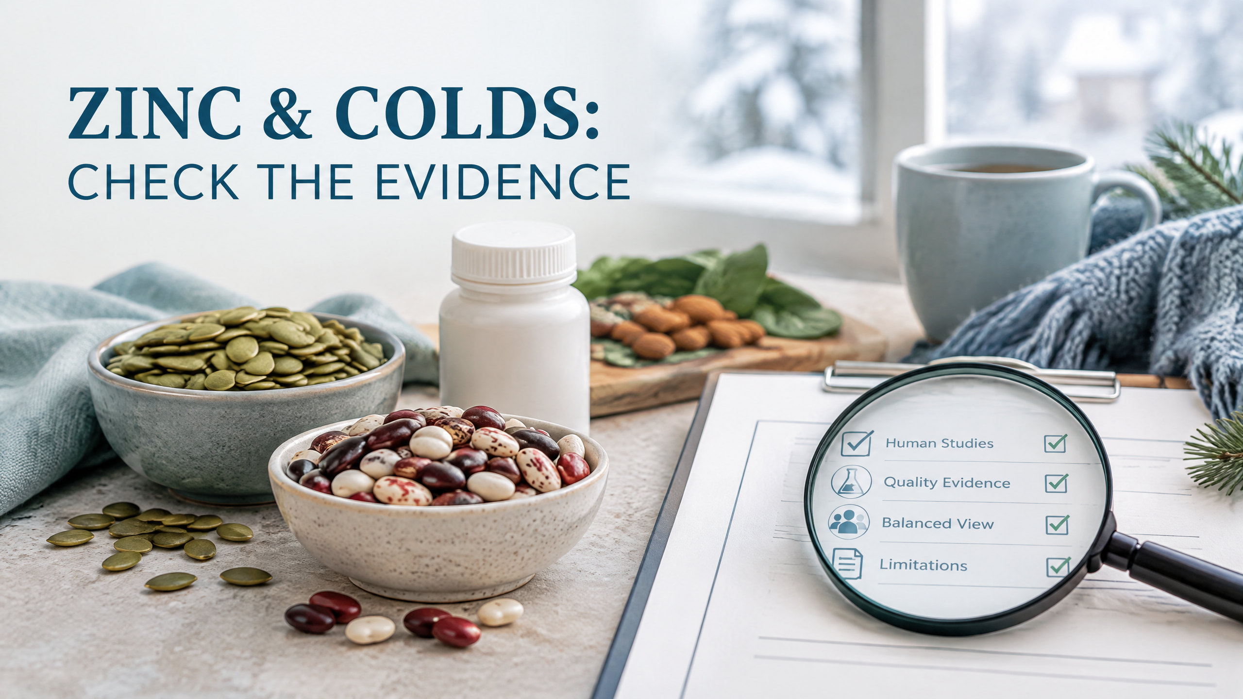 Zinc food sources and supplement evidence checklist for colds