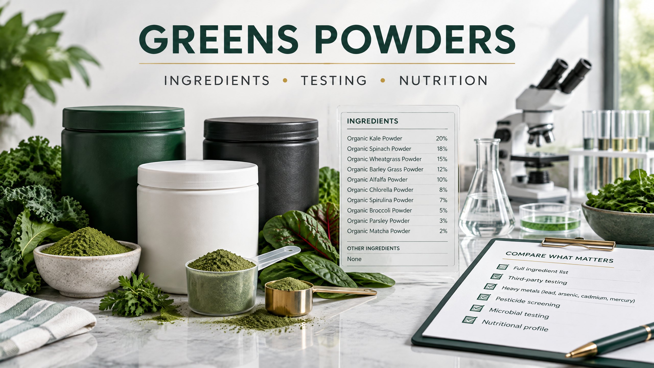 Greens powders: ingredients, claims, and safety questions
