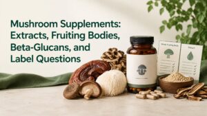 Mushroom Supplements: Extracts, Fruiting Bodies, Beta-Glucans, and Label Questions