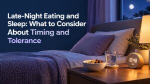 Late-Night Eating and Sleep: What to Consider About Timing and Tolerance