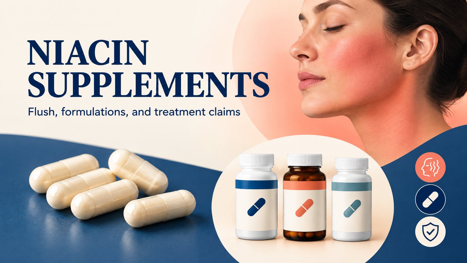 Niacin supplements, flush, formulations, and treatment claims