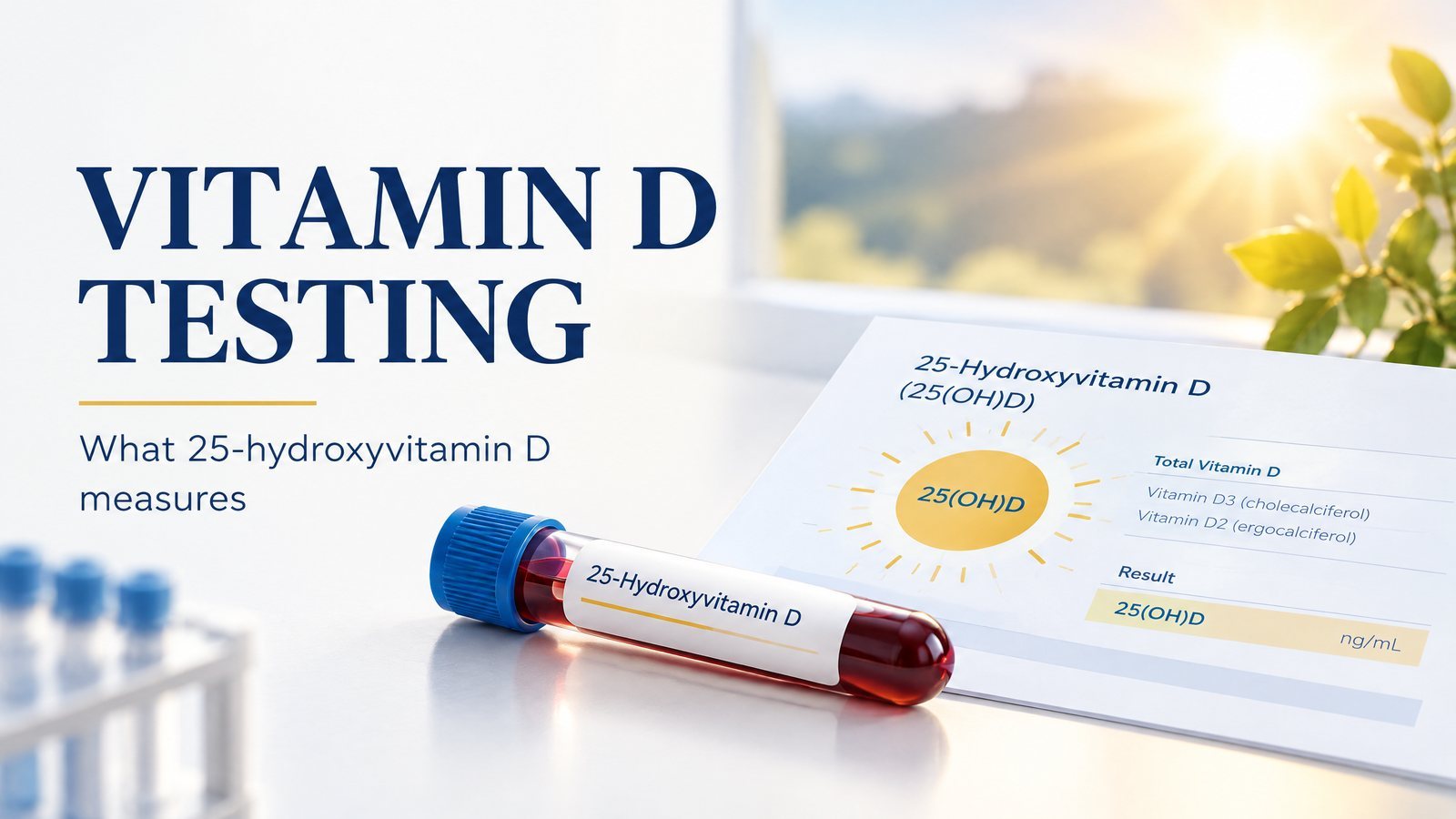 Vitamin D testing and what 25-hydroxyvitamin D measures