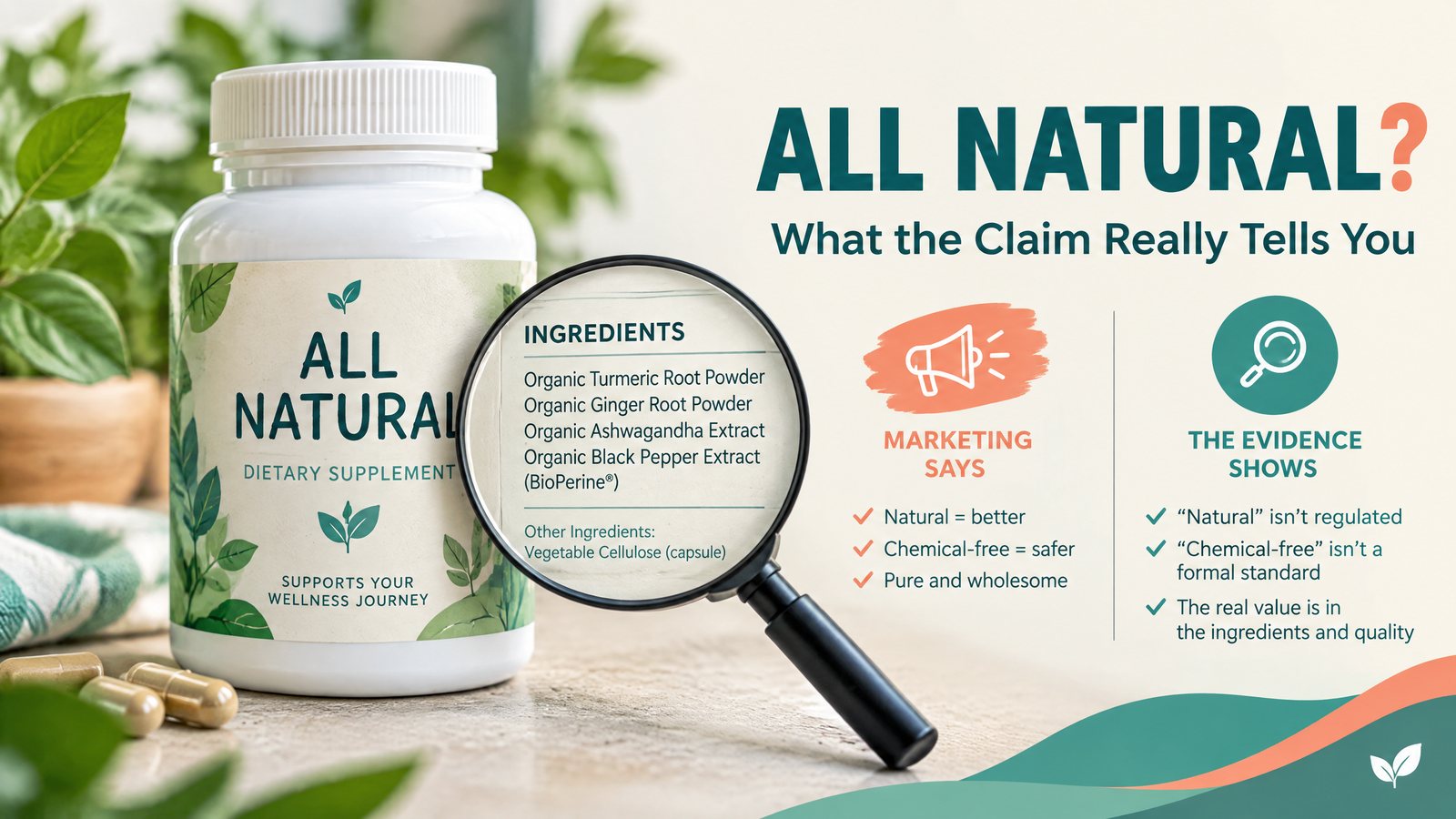 “All Natural” and “Chemical-Free” Supplement Claims: What They Really Tell You