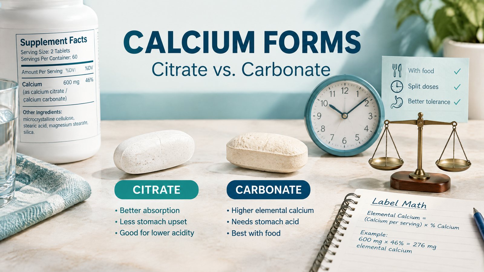 Calcium citrate versus calcium carbonate