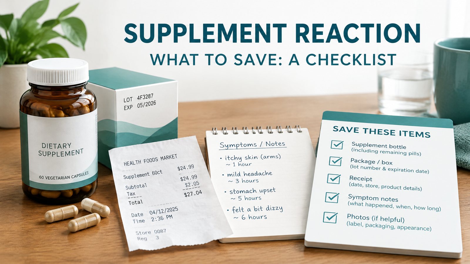 What to Save When a Supplement Causes a Suspected Reaction: A Consumer Checklist