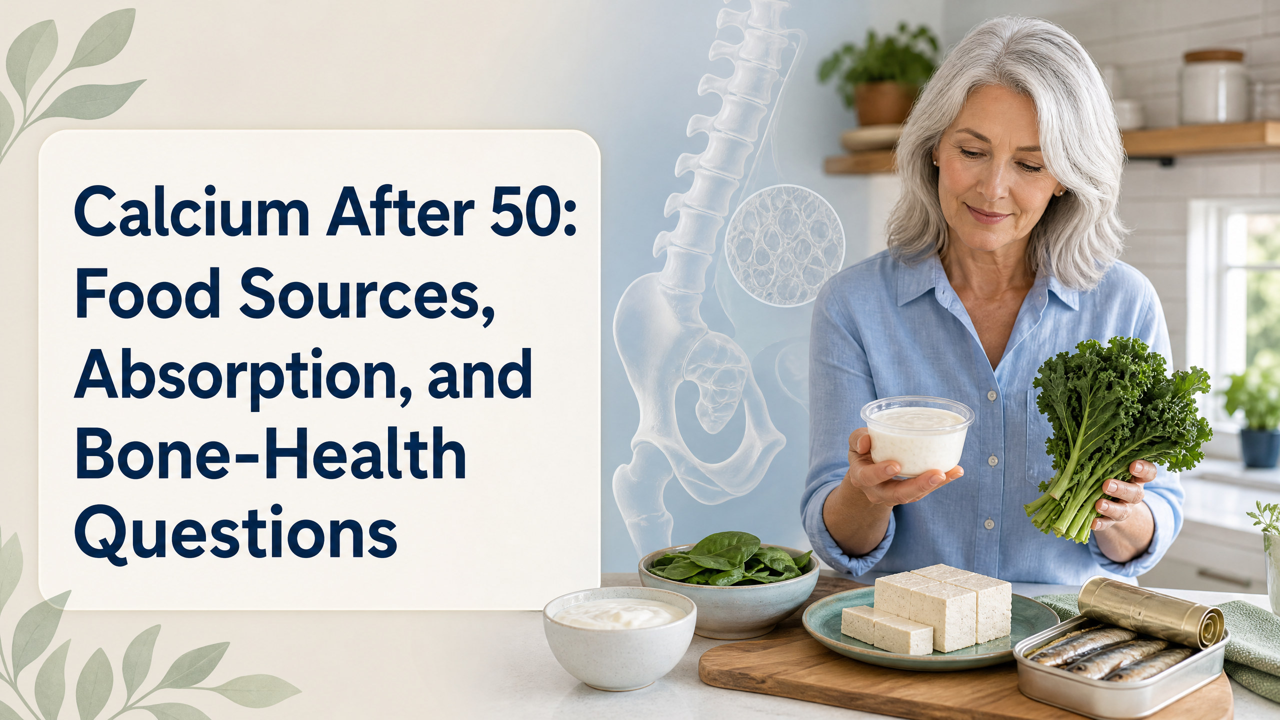 Calcium After 50: Food Sources, Absorption, and Bone-Health Questions