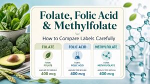 Folate, Folic Acid, and Methylfolate: How to Compare Labels Carefully
